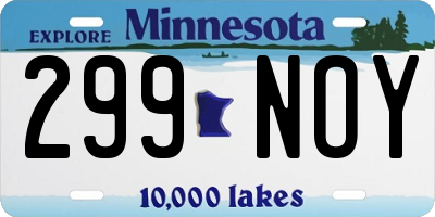 MN license plate 299NOY