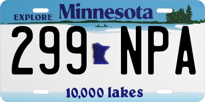 MN license plate 299NPA