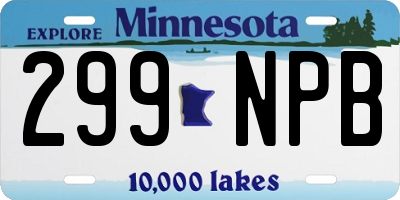 MN license plate 299NPB