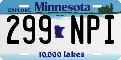 MN license plate 299NPI