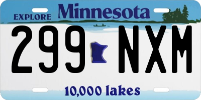 MN license plate 299NXM