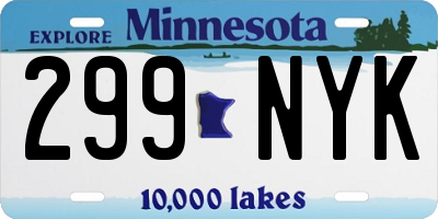 MN license plate 299NYK