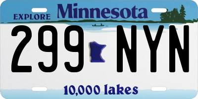 MN license plate 299NYN