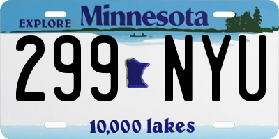 MN license plate 299NYU