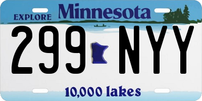 MN license plate 299NYY