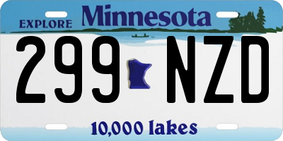 MN license plate 299NZD