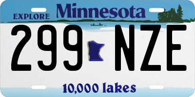 MN license plate 299NZE