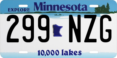 MN license plate 299NZG