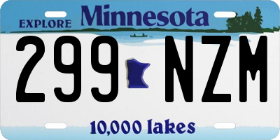 MN license plate 299NZM