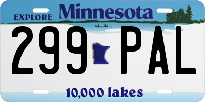 MN license plate 299PAL
