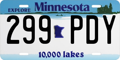 MN license plate 299PDY