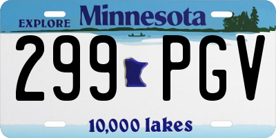 MN license plate 299PGV