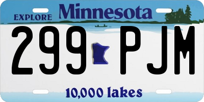 MN license plate 299PJM