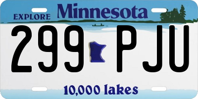 MN license plate 299PJU