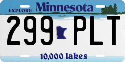 MN license plate 299PLT