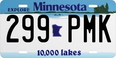 MN license plate 299PMK