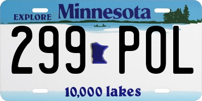 MN license plate 299POL