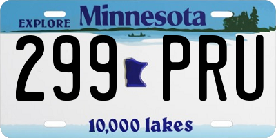 MN license plate 299PRU