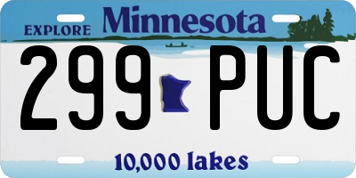 MN license plate 299PUC