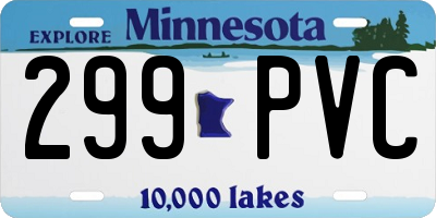 MN license plate 299PVC