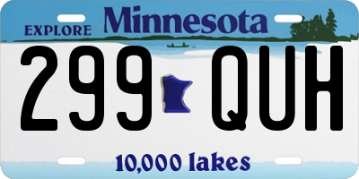 MN license plate 299QUH