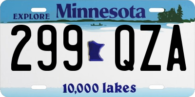 MN license plate 299QZA