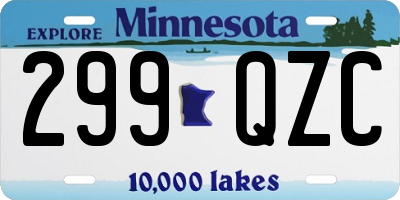 MN license plate 299QZC