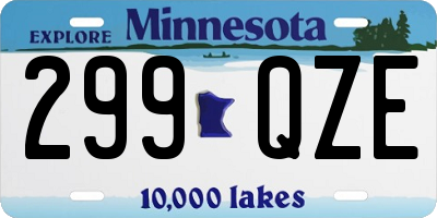 MN license plate 299QZE