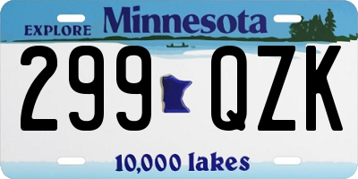 MN license plate 299QZK