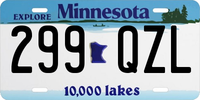 MN license plate 299QZL