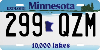 MN license plate 299QZM
