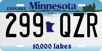 MN license plate 299QZR