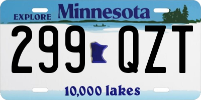 MN license plate 299QZT