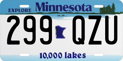 MN license plate 299QZU