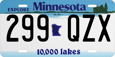 MN license plate 299QZX