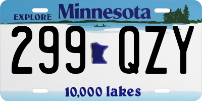 MN license plate 299QZY