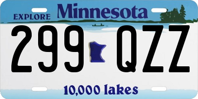 MN license plate 299QZZ