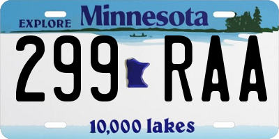 MN license plate 299RAA