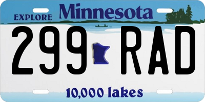 MN license plate 299RAD