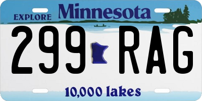 MN license plate 299RAG