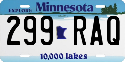 MN license plate 299RAQ