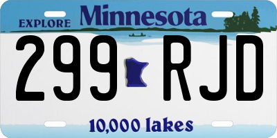 MN license plate 299RJD