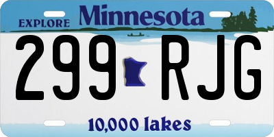 MN license plate 299RJG