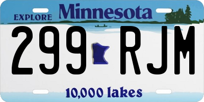 MN license plate 299RJM