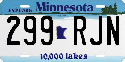 MN license plate 299RJN