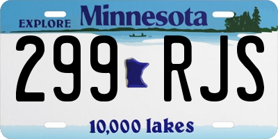 MN license plate 299RJS