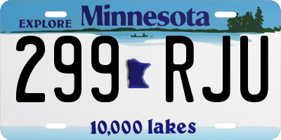 MN license plate 299RJU