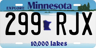 MN license plate 299RJX