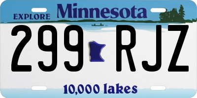 MN license plate 299RJZ
