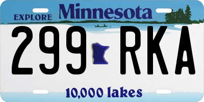 MN license plate 299RKA